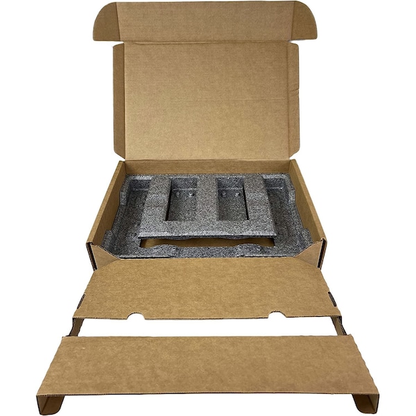 17 in x 12 in x 3.5 in Laptop Shipping Box, Kraft, Corrugated / Foam, Single, 32 ECT
